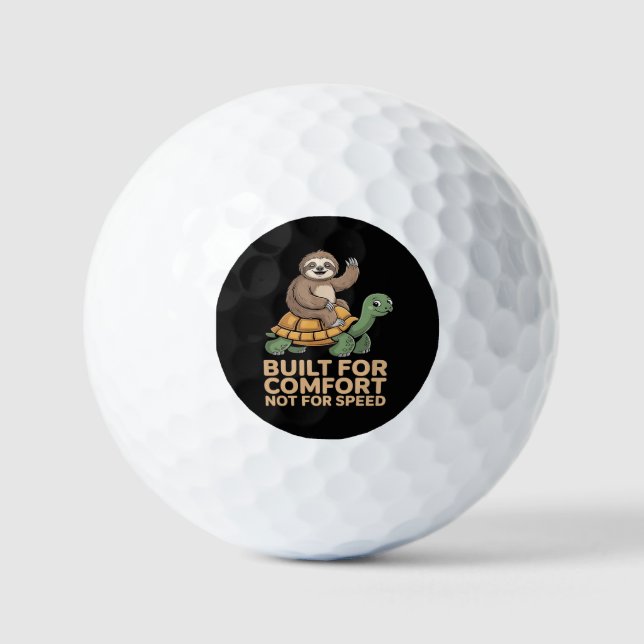 Funny Sloth Riding Turtle Golf Balls (Front)