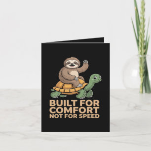 Funny Sloth Riding Turtle Holiday Card