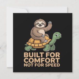 Funny Sloth Riding Turtle Invitation