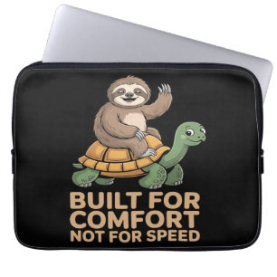 Funny Sloth Riding Turtle Laptop Sleeve
