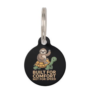 Funny Sloth Riding Turtle Pet Tag