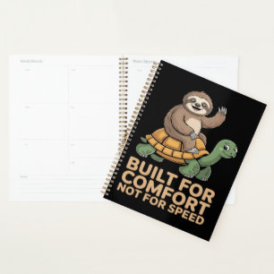 Funny Sloth Riding Turtle Planner