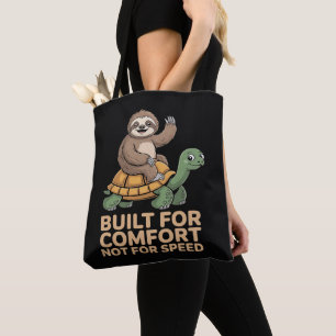 Funny Sloth Riding Turtle Tote Bag