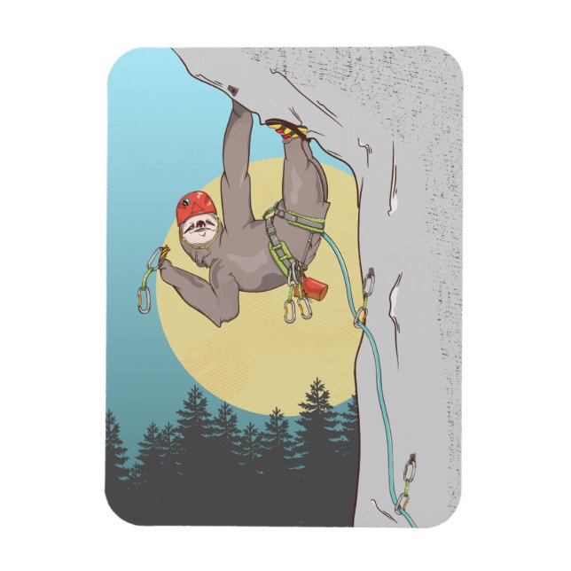Funny sloth rock climbing magnet (Vertical)