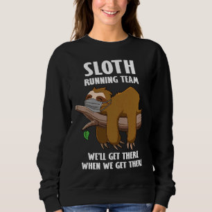 Funny Sloth Running Team Face Mask Sweatshirt