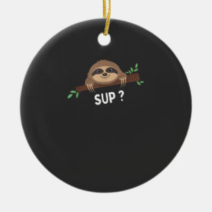 Funny Sloth Saying _ Sloth Costume _ Pet Animal Sl Ceramic Tree Decoration