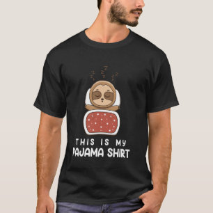 Funny Sloth Sleeping in Bed Lazy People Sleepy Slo T-Shirt