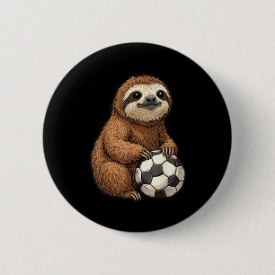 Funny Sloth Soccer 6 Cm Round Badge