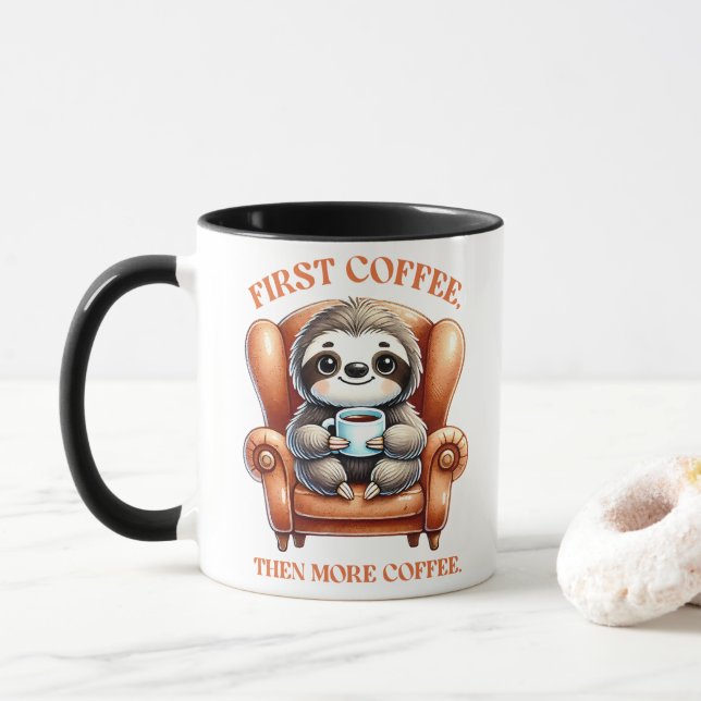 Funny Sloth Sublimation  Mug (With Donut)