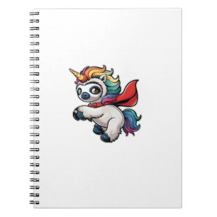 Funny Sloth Unicorn as Hero for a Superhero Long S Notebook