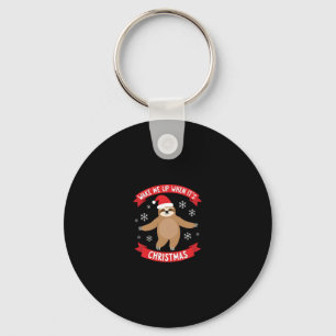 Funny Sloth wake me up when its Christmas Xmas Cut Key Ring