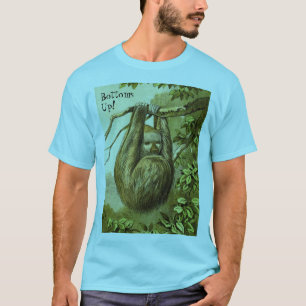 Funny Sloth With "Bottoms Up" T-Shirt