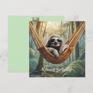 Funny sloth with sunglasses in a hammock