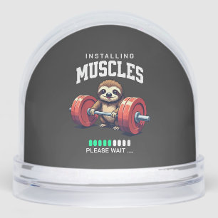 Funny Sloth Workout Gym Fitness Weightlifting T-Sh Snowglobe