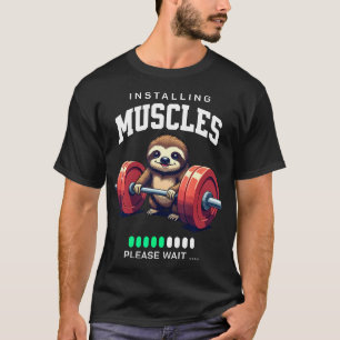 Funny Sloth Workout Gym Fitness Weightlifting T-Shirt