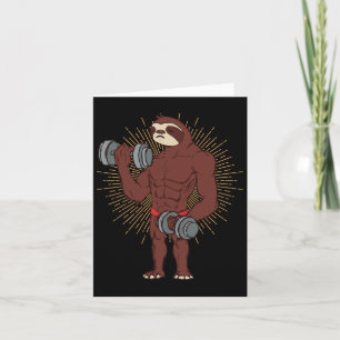 Funny Sloth Workout Weight Lifting Exercise Gym Ra Card
