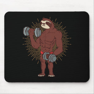 Funny Sloth Workout Weight Lifting Exercise Gym Ra Mouse Pad