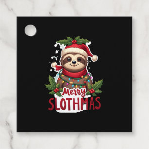 Funny Sloth Xmas Lights Merry Slothmas Sloth Chris Favour Tags