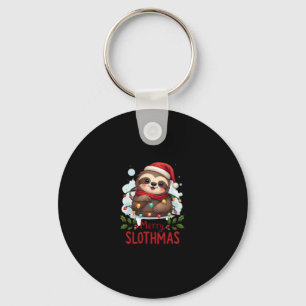 Funny Sloth Xmas Lights Merry Slothmas Sloth Chris Key Ring