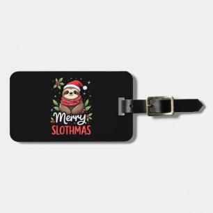 Funny Sloth Xmas Lights Merry Slothmas Sloth Chris Luggage Tag