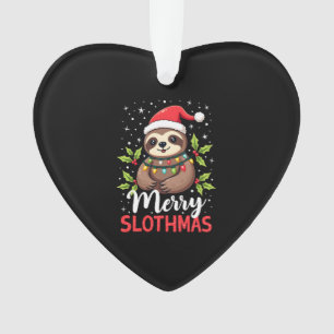 Funny Sloth Xmas Lights Merry Slothmas Sloth Chris Ornament