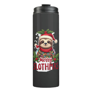 Funny Sloth Xmas Lights Merry Slothmas Sloth Chris Thermal Tumbler
