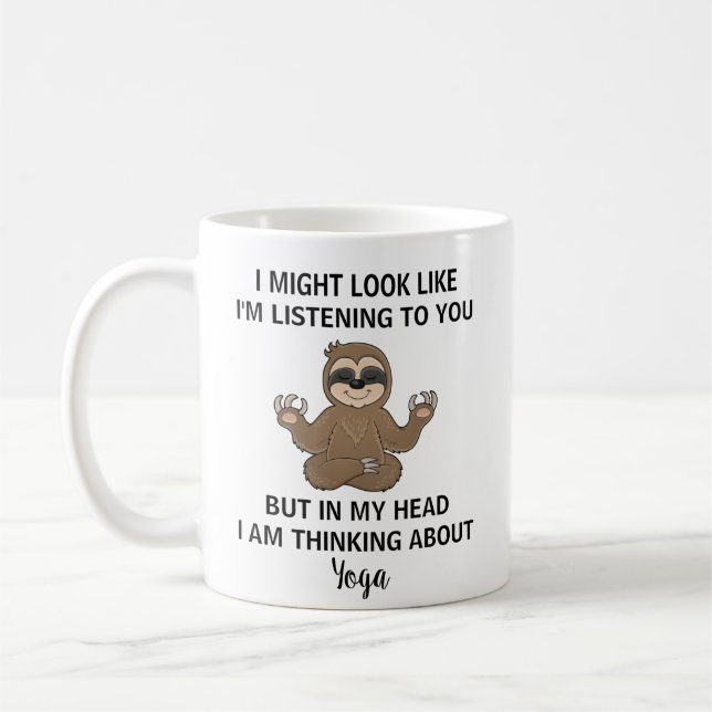 Funny Sloth Yoga Mug  Gift for Yoga Teacher Mug (Left)