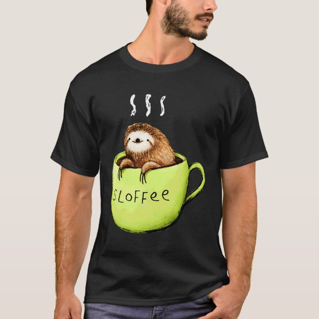 Funny Sloths Sloffee T-Shirt (Front)