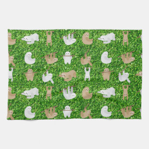 funny sloths tea towel