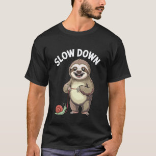 Funny Slow Down Sloth Snail Adventure Graphic T-Shirt