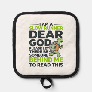 Funny Slow Runner Turtle Quote Vintage Engraving D Pot Holder