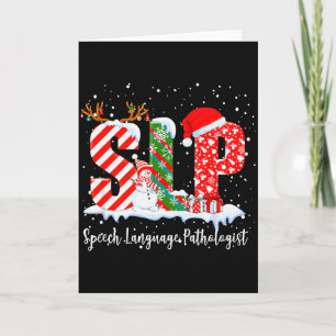 Funny Slp Speech Language Pathologist Santa Christ Card