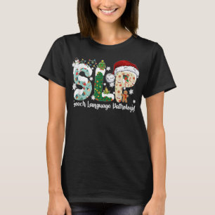 Funny SLP Speech Language Pathologist Santa Christ T-Shirt