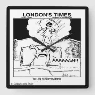 Funny Slug Nightmares Wall Clock