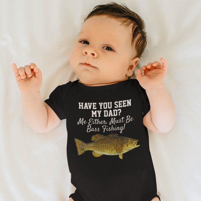Funny Smallmouth Bass Fishing Dad Fish Baby Bodysuit (Creator Uploaded)