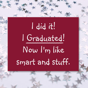 Funny Smart Grad Graduation Party Invitation Card