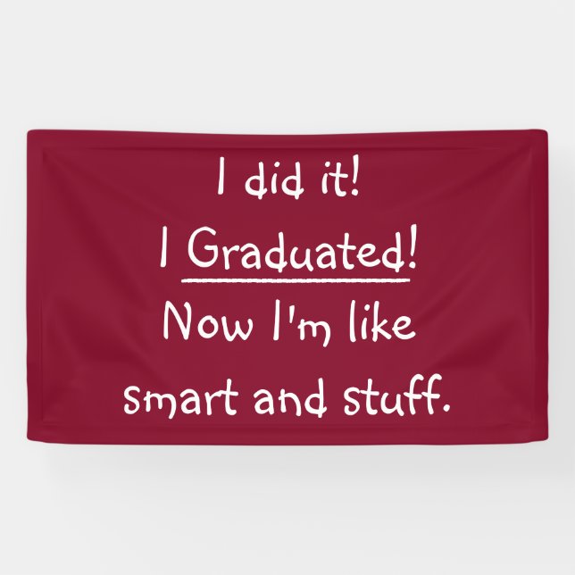 Funny Smart Graduate Graduation Party Fun Decor Banner (Horizontal)