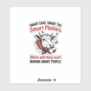Funny Smart People Cow Vintage Engraving T-Shirt D