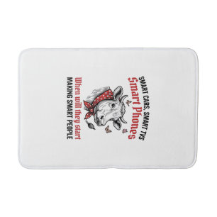 Funny Smart People Cow Vintage Engraving T-Shirt D Bath Mat