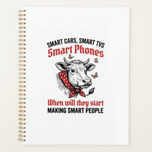 Funny Smart People Cow Vintage Engraving T-Shirt D Planner