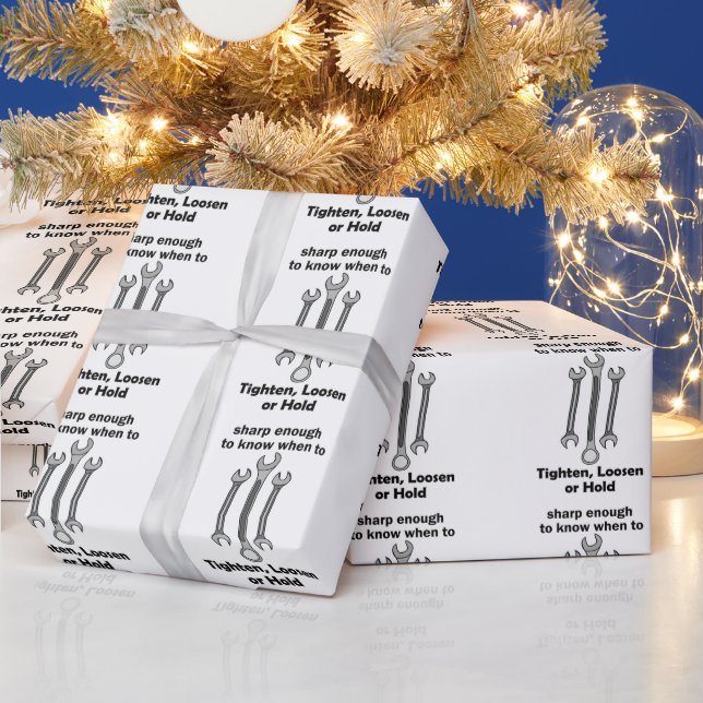 Funny Smart Wrench Handyman Tool Quote Wrapping Paper (Holidays)