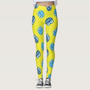 Funny Smiling Blue Bugs Leggings