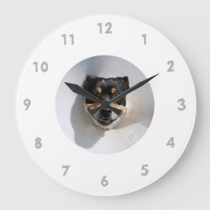 Funny smiling dog clock