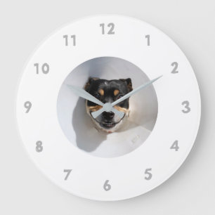 Funny smiling dog clock