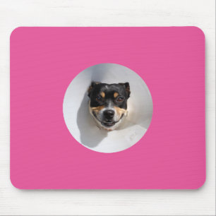 Funny smiling dog mouse pad