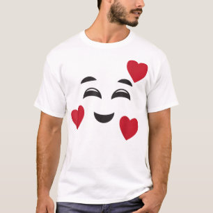 Funny Smiling Emojis Hearts Halloween Love F T-Shirt