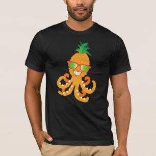 FUNNY SMILING EXOTIC TROPICAL PINEAPPLE OCTOPUS T-Shirt