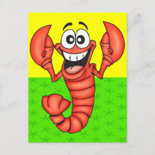 Funny Smiling Lobster Postcard