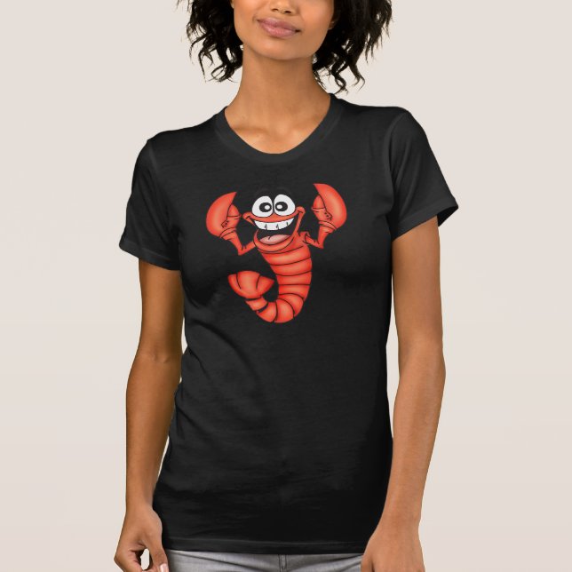 Funny Smiling Lobster T-Shirt (Front)