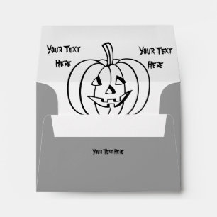 funny smiling pumpkin face for halloween envelope